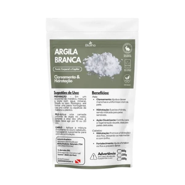 Argila branca em pó 200 g - Imagem 3