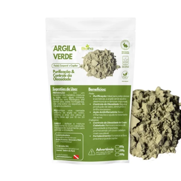 Argila verde em pó 200 g - Imagem 2