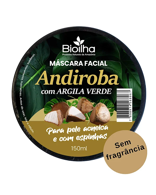 Máscara Facial de Argila Verde e Andiroba 150ml