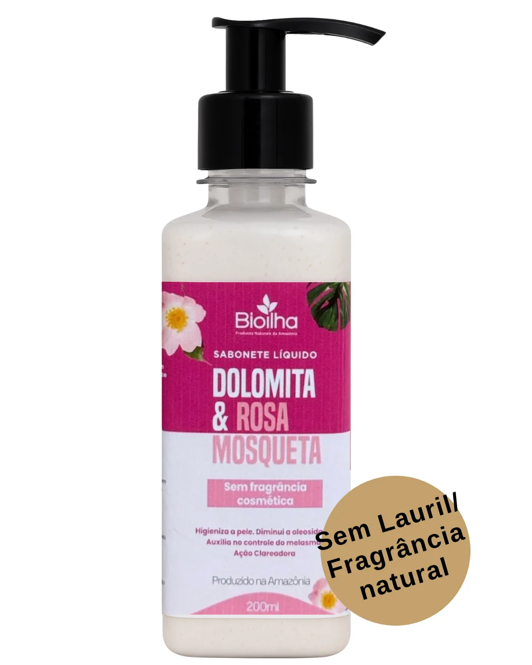 Sabonete Líquido de Dolomita e Rosa Mosqueta 200ml